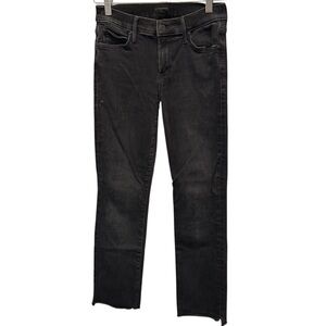 Mother The Rascal Ankle Snippet Blackbird Black Wash Jeans, size 25